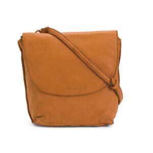 MARTA PONTI Tan Leather Smooth Flap Crossbody